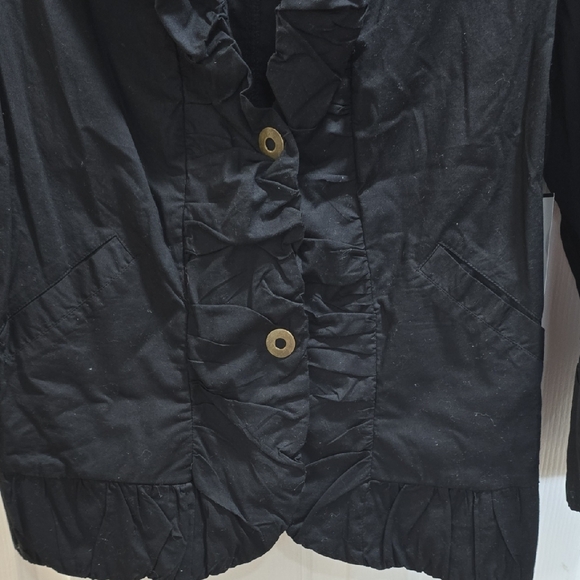 Black Ruffled Women's Jacket - Picture 5 of 13